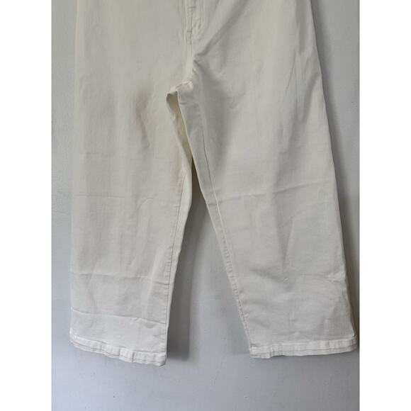 NWT Madewell Emmett Wide Leg Cropped Welt Pocket White Jeans Size 33 - Picture 7 of 12